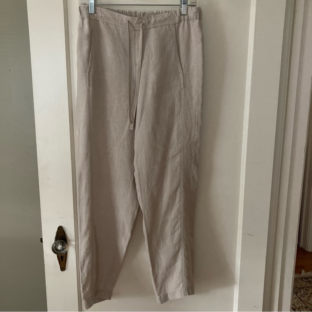 J Jill Washable Ivory Linen Pants size XS
